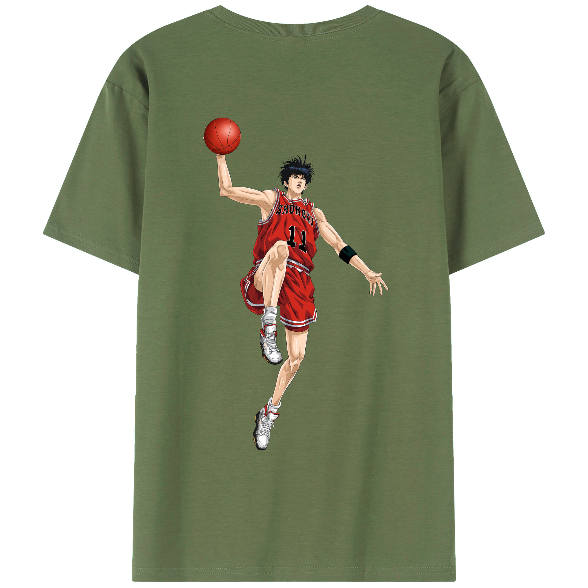 （画像用） SLAM DUNK／スラムダンク 綿100％ メンズ半袖Tシャツ（バックプリント） 通気性